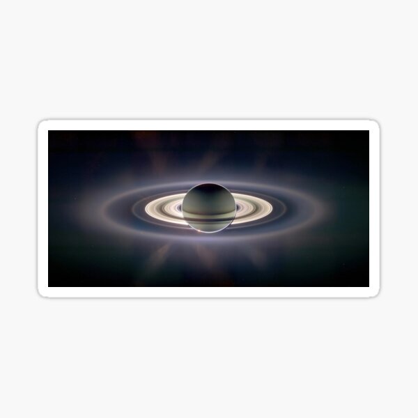 Saturn.  Taken with the sun illuminating Saturn from behind, wonderfully highlighting the rings. Sticker