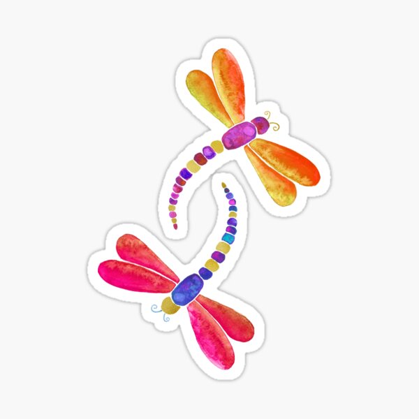 Orange Dragonfly duo Sticker