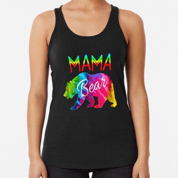 Men's Women's T Shirt Colorful Mama Bear for Mother's Day Racerback Tank Top