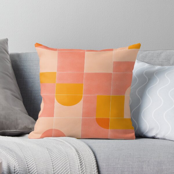 Retro Tiles 03 #redbubble #pattern Throw Pillow