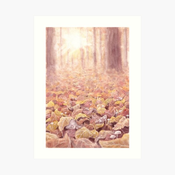 Sleeping in the leaves Art Print