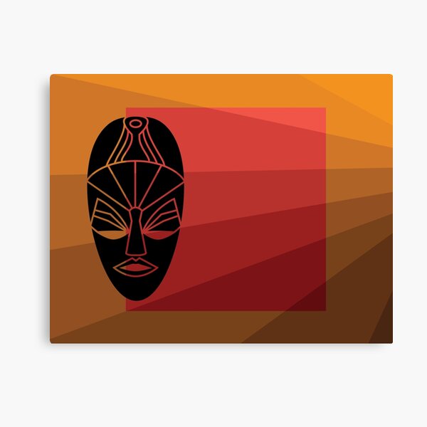 African tribal black mask design Canvas Print