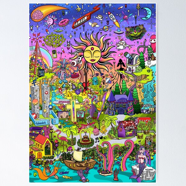 Item preview, PSYCHEDELIC SUNSET REMIX designed and sold by azzurroarts.