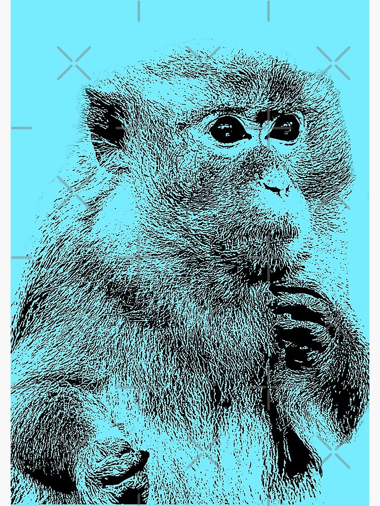 Monkey business of eating on sky blue by nobelbunt