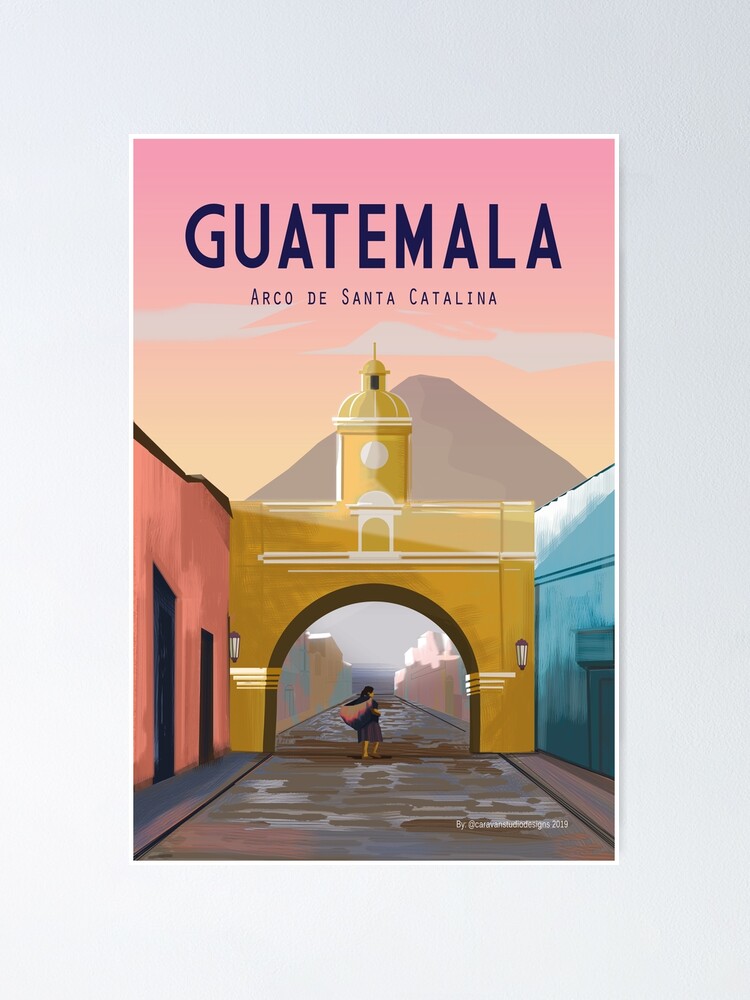 Alternate view of Guatemala Travel Poster ANTIGUA Guatemala Wall Décor Poster