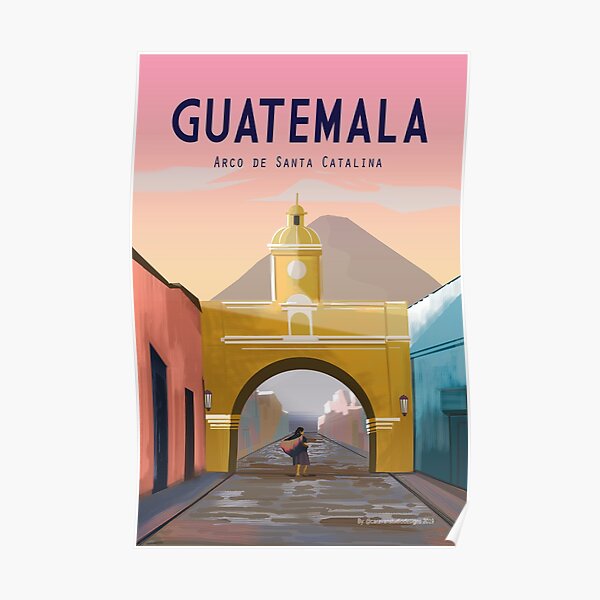 Póster de viajes a Guatemala ANTIGUA Decoración de pared de Guatemala Póster