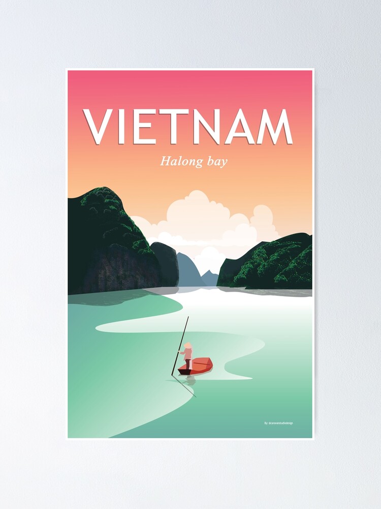 "Vietnam poster Vietnam travel poster " Poster by Caravanstudio | Redbubble