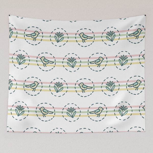 Item preview,  Tiny Birds Dotty Stripes Seamless Pattern.  designed and sold by Limolida.
