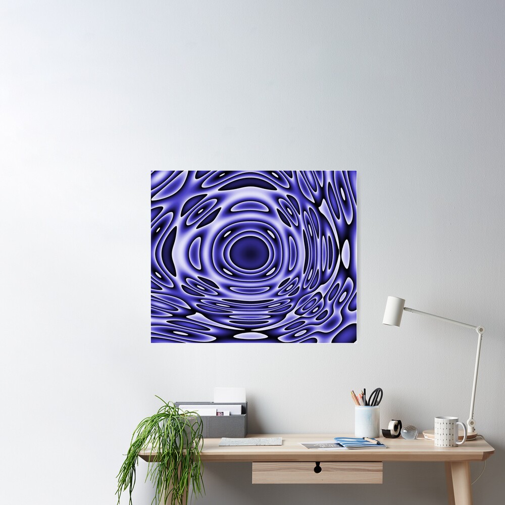 Psychodelia Purple Black and White Groovy Art - Trippy Gift Poster