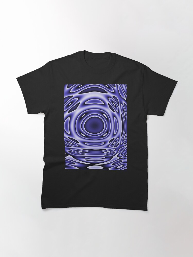 Thumbnail 3 of 7, Classic T-Shirt, Psychodelia Purple Black and White Groovy Art - Trippy Gift designed and sold by OneDayArt.