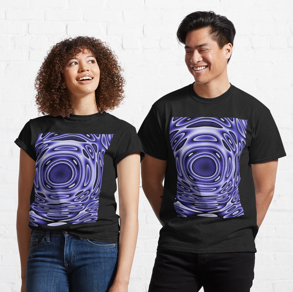 Psychodelia Purple Black and White Groovy Art - Trippy Gift Classic T-Shirt