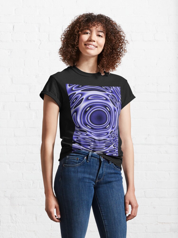 Alternate view of Psychodelia Purple Black and White Groovy Art - Trippy Gift Classic T-Shirt