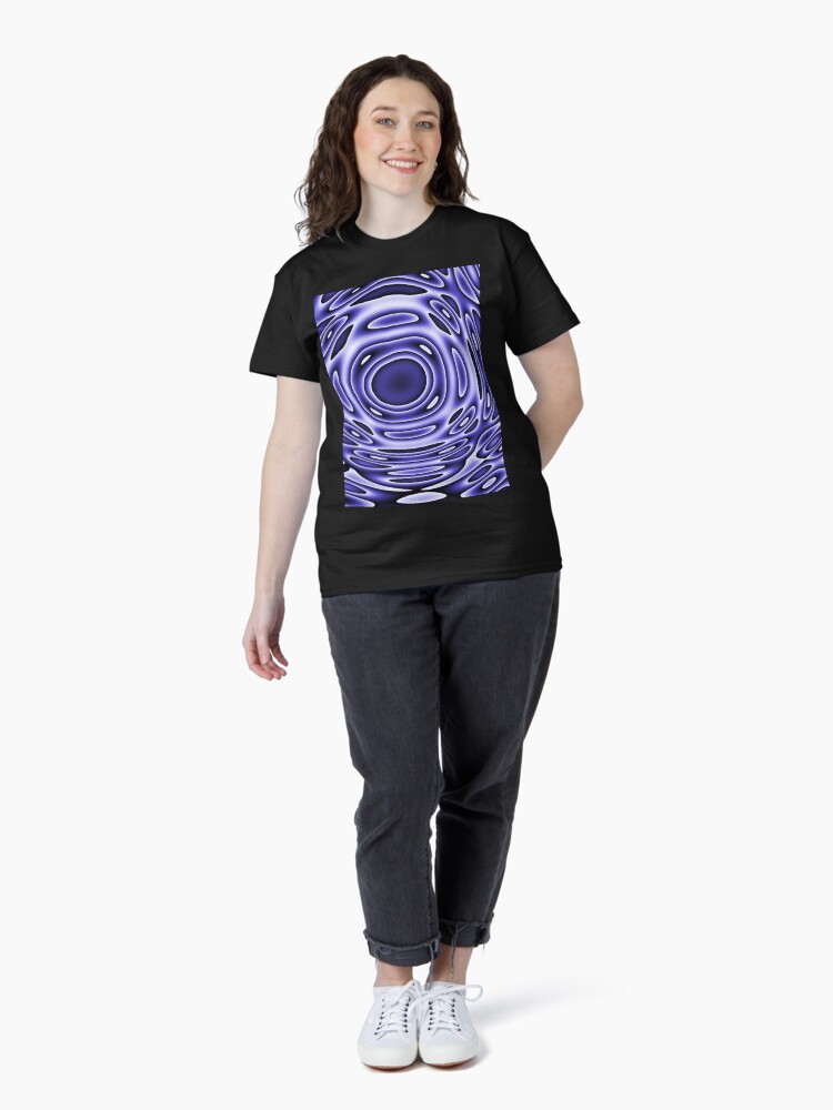 Thumbnail 4 of 7, Classic T-Shirt, Psychodelia Purple Black and White Groovy Art - Trippy Gift designed and sold by OneDayArt.