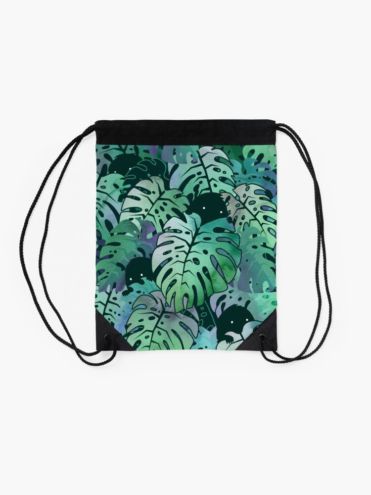 Alternate view of Monstera Monsters Drawstring Bag