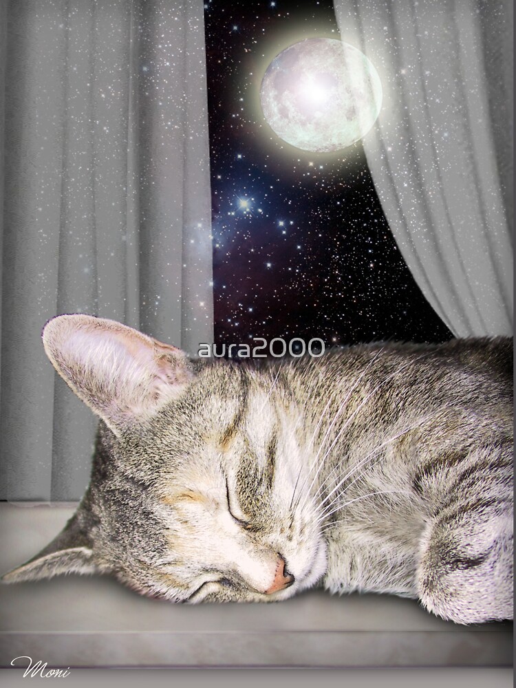 Thumbnail 6 von 6, Premium Oversized Pullover, Moon Cat designt und verkauft von aura2000.