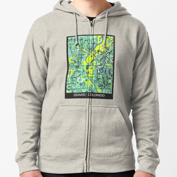 Denver, CO Zipped Hoodie