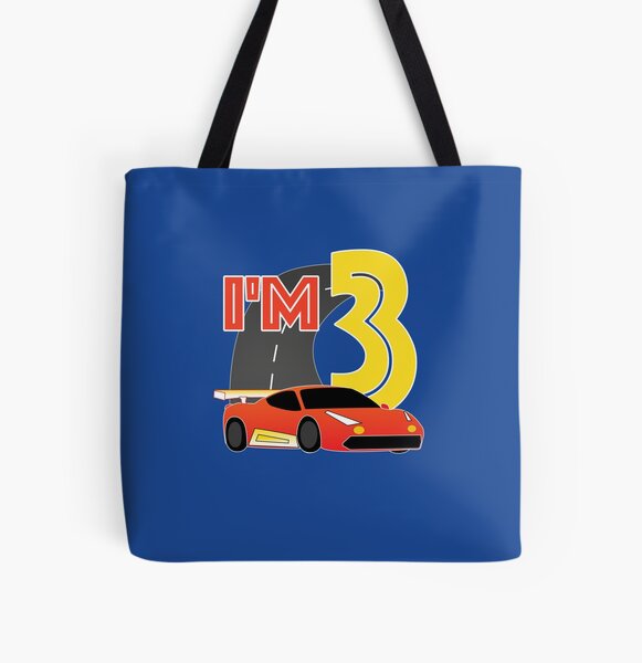 Tote Bag Voiture De Course Pour Enfants 4 Ans Anniversaire Voiture Rouge Pour Garcons Ou Filles Par Sherogins Redbubble