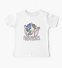 Fabelhaft - niedliches tupfenes Einhorn Baby T-Shirt