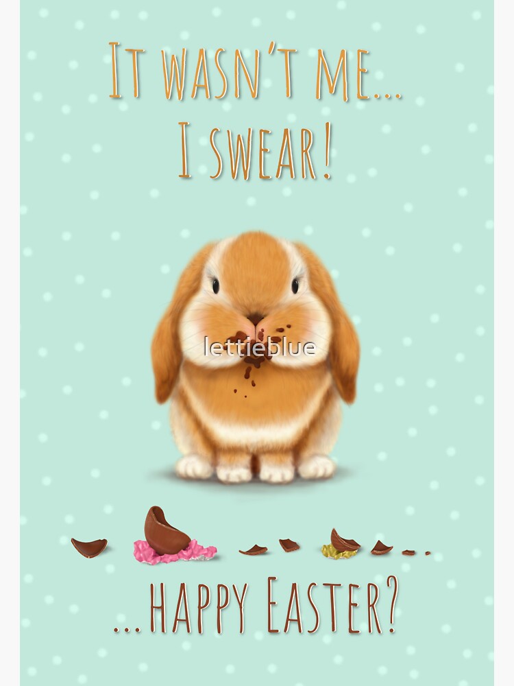 Thumbnail 3 of 3, Sticker, It wasn’t me, I swear! Bunny designed and sold by lettieblue.