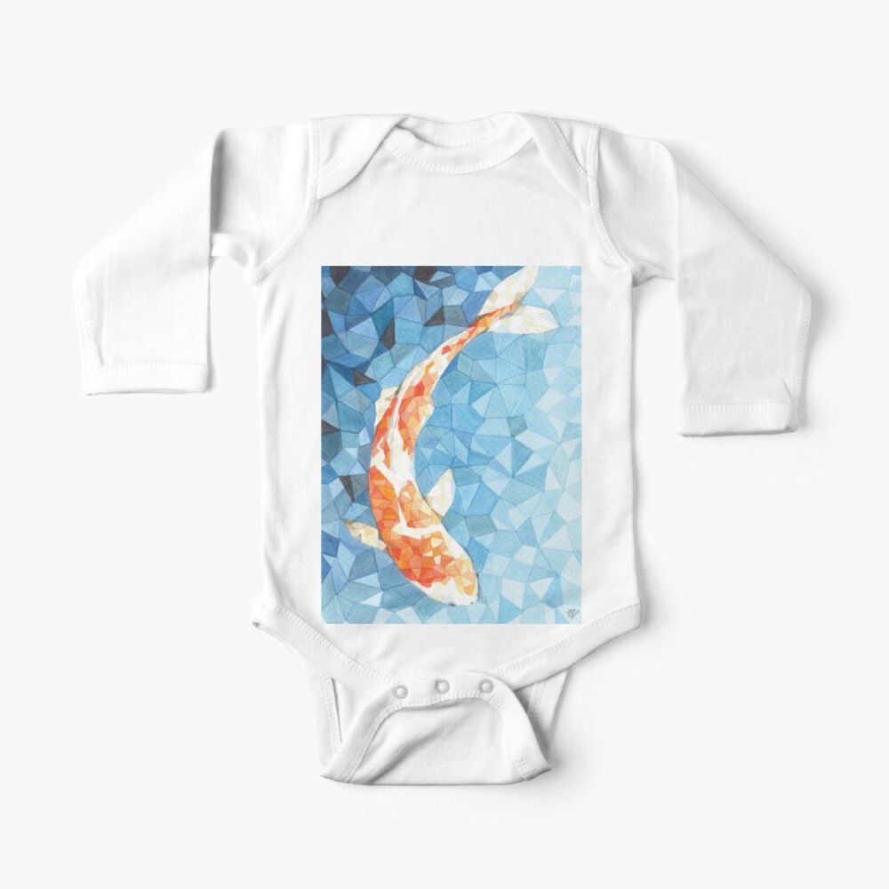 Koi Fish Geometric Baby One Piece By Kalatirth Redbubble