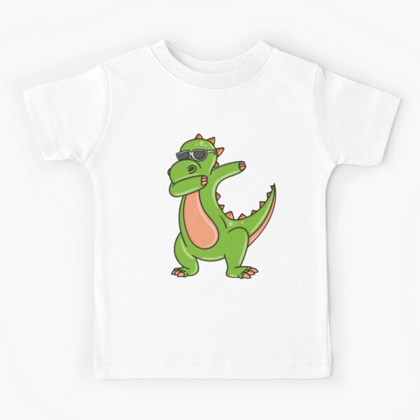 Dabbing Soccer Dinosaur Kids T Shirt By Frittata Redbubble - green dino t shirt roblox