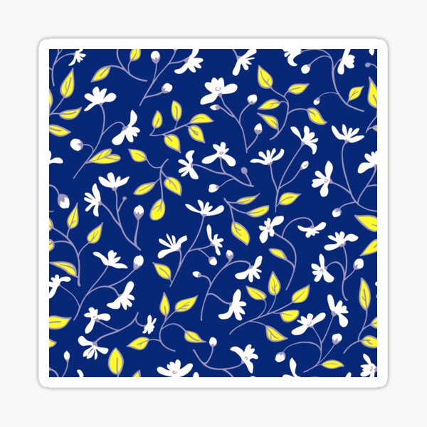 Small flowers on a blue background Sticker
