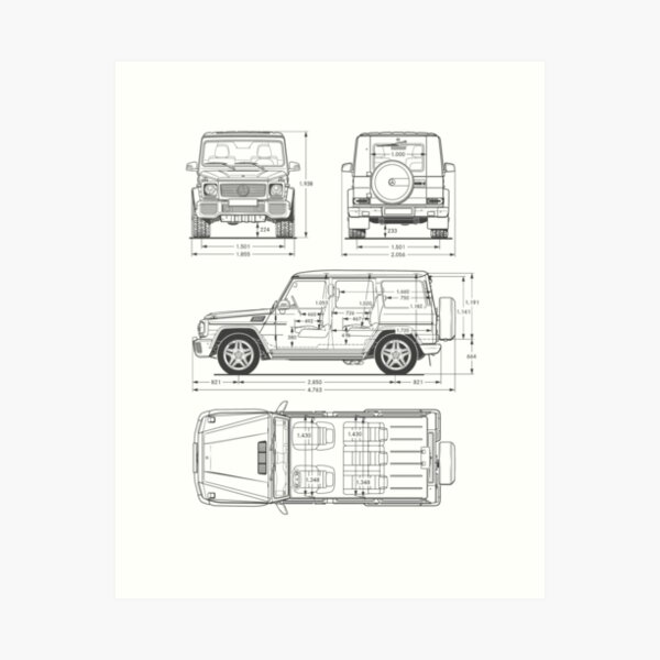 G-Wagon Blueprint Kunstdruck