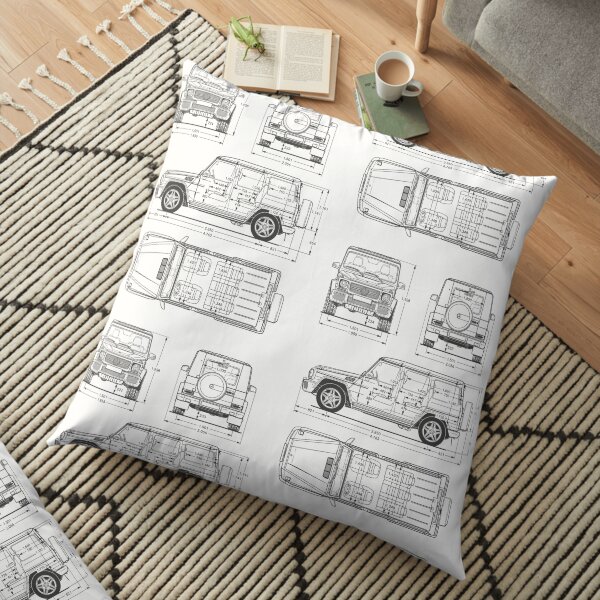 G-Wagon Blueprint Floor Pillow