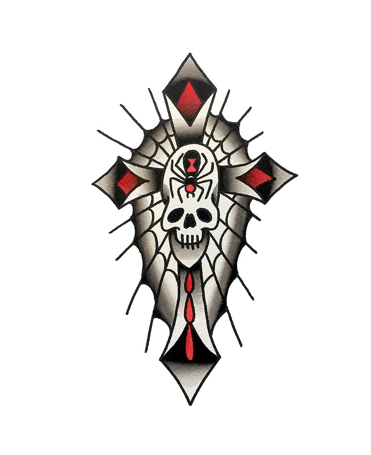Skull On Cross Best Temporary Tattoos WannaBeInkcom