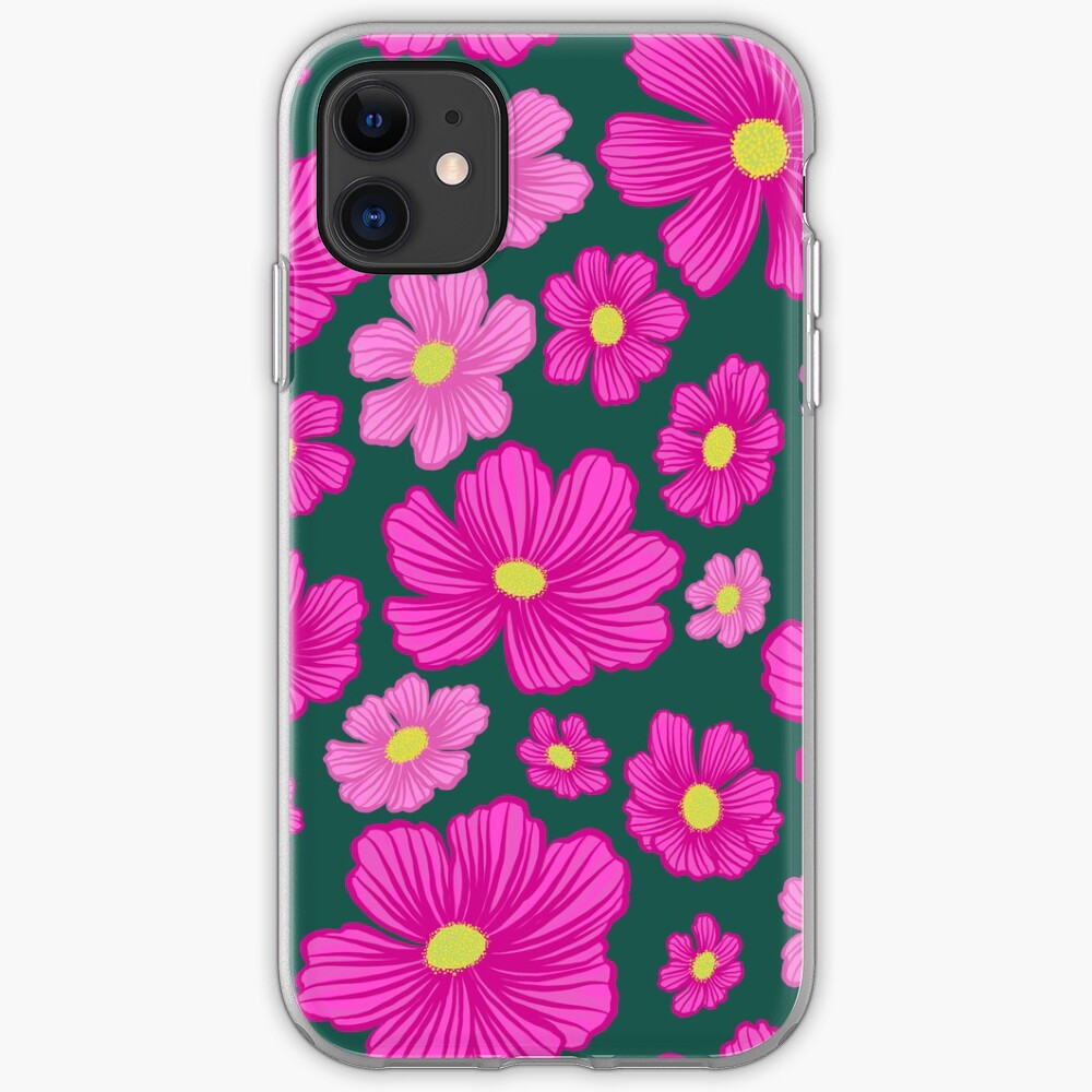 Pink and Fuchsia Cosmos Springtime Floral iPhone Soft Case