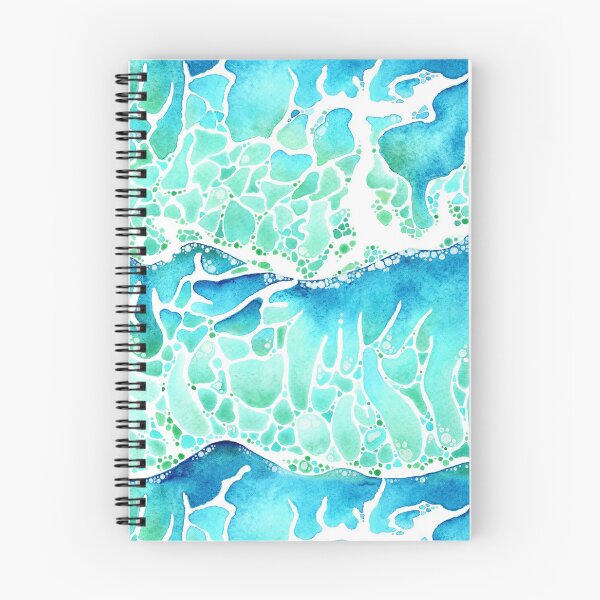 Item preview, Ariel View of Ocean Waves Breaking Painted in Watercolor All Over Pattern designed and sold by KConfetti.