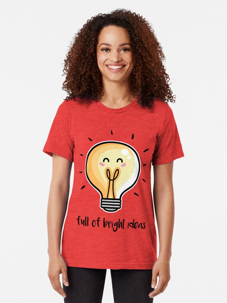 Alternate view of Kawaii Cute Lightbulb Of Bright Ideas Tri-blend T-Shirt