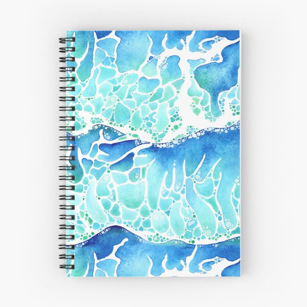 Item preview, Ariel View of Ocean Waves Breaking Painted in Watercolor All Over Pattern designed and sold by KConfetti.