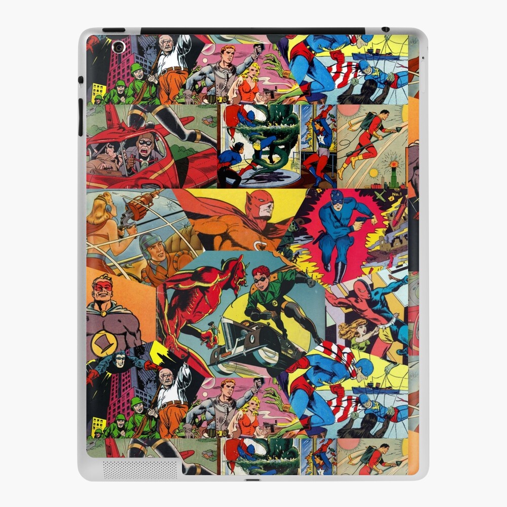 comic book collage ipad case skin by bramblebox redbubble redbubble