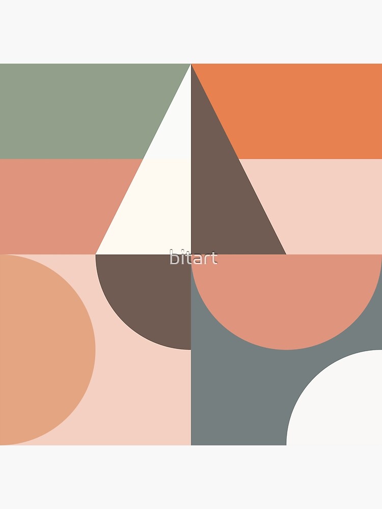 Beautiful Rare Mid-century Modern Pastel Colors GEOMETRIC SHAPES