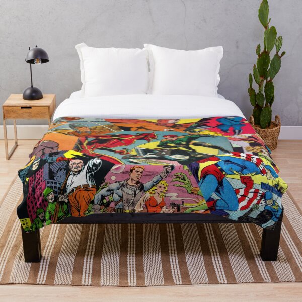 Comic Book Collage Throw Blanket