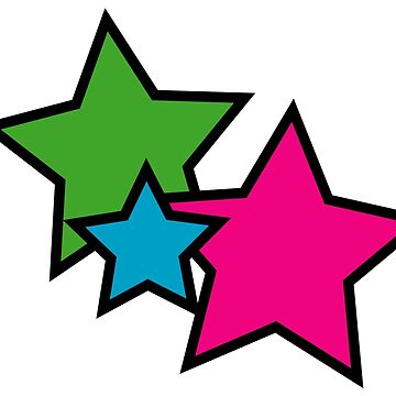 Artwork thumbnail, Neon Stars Pink Black Blue Green Colorful by ValeriesGallery