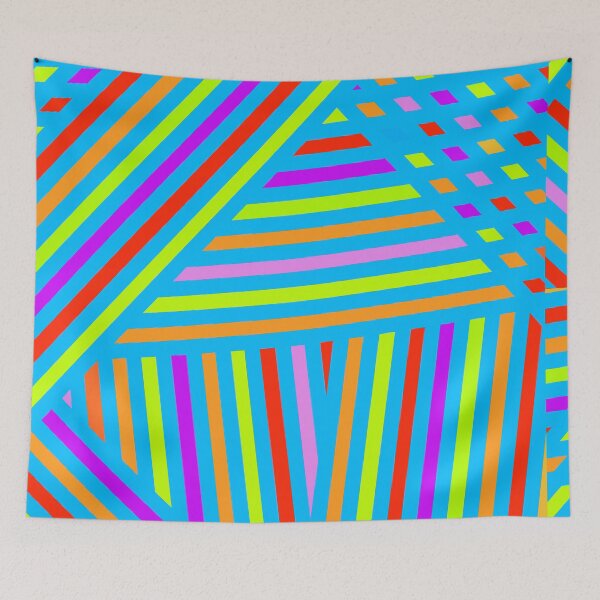 Item preview, Colourful Stripe Cute Minimal Plaid pop art minimal designed and sold by BubblynBloom.
