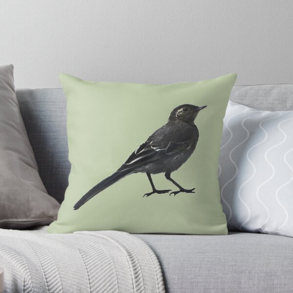 Little wagtail v2 dark Throw Pillow