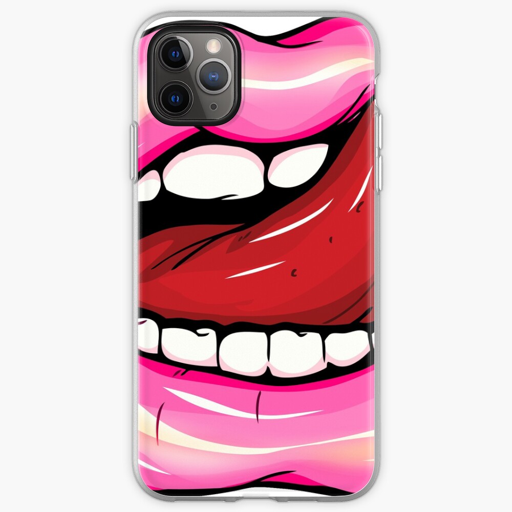 "Pink lip gloss lips" iPhone Case & Cover by emphatic Redbubble