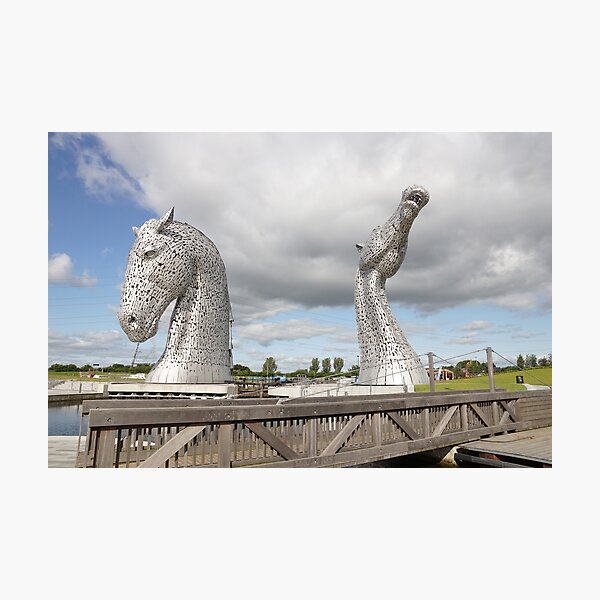 the Kelpies , Helix Park Photographic Print