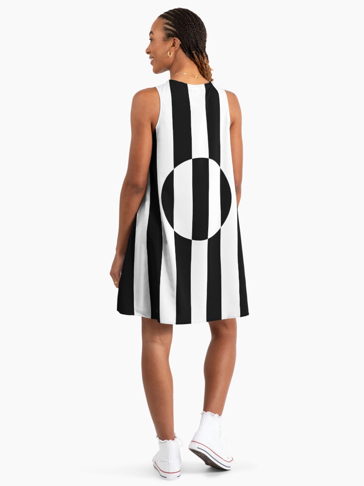 blue dress for baby girl 1950s Black & White Striped A line Dress with Velvet Bows & matching b –  MORPHEW main image 1