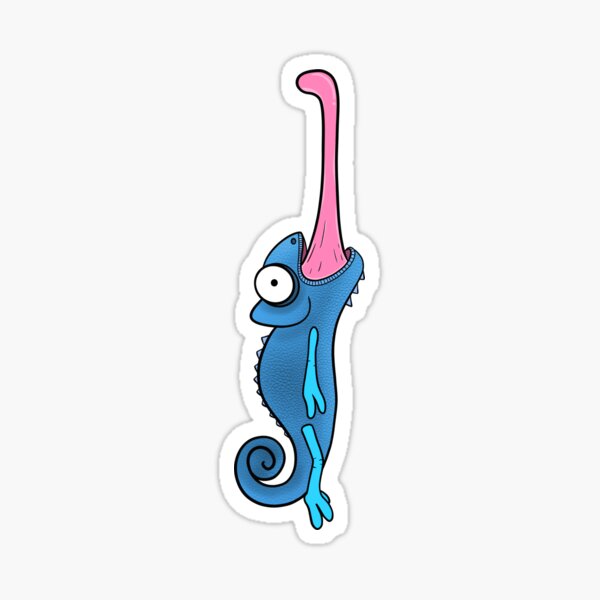 Cute Chameleon (blue) Sticker