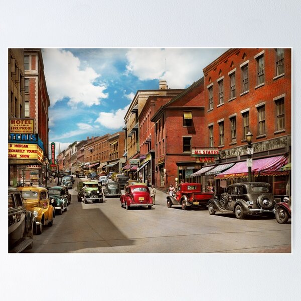 Artikelvorschau, City - Brattleboro VT - Kein Parken auf der Main St 1941 entworfen und verkauft von Mike Savad Photography.