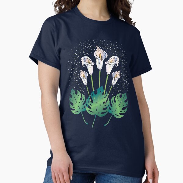 Item preview, White calla flowers with tropical leaves  designed and sold by Anna Zakharova.