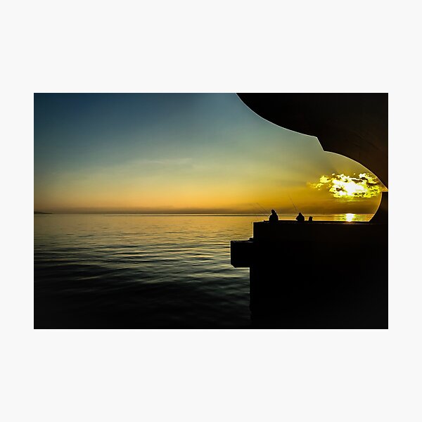 Fishing at Sunrise Photographic Print