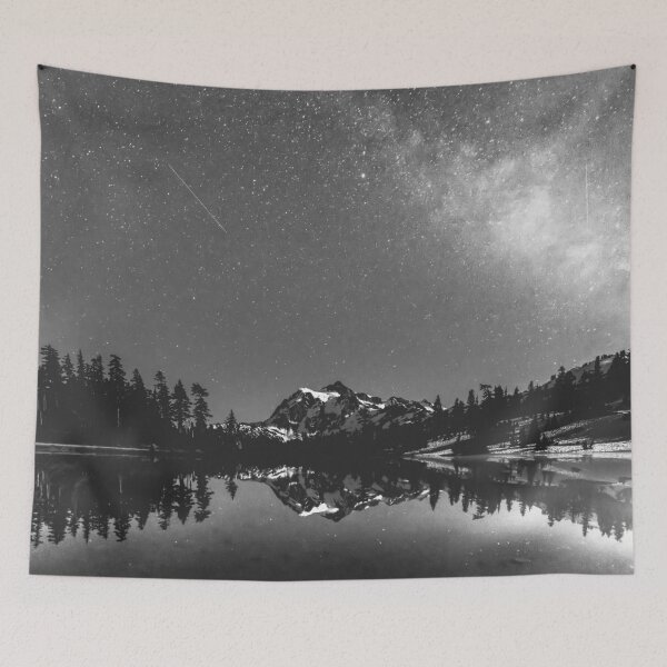 Item preview, Mount Shuksan Silver Starry Night - Black and White designed and sold by artcascadia.