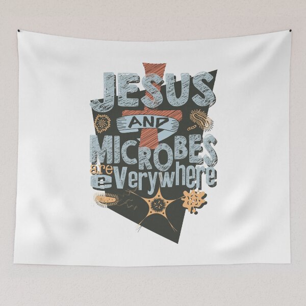 Item preview, Jesus and Microbes are Everywhere Biology Funny Micro Bacteria Trendy TShirt T-Shirt Gift Idea designed and sold by Adriancryp.
