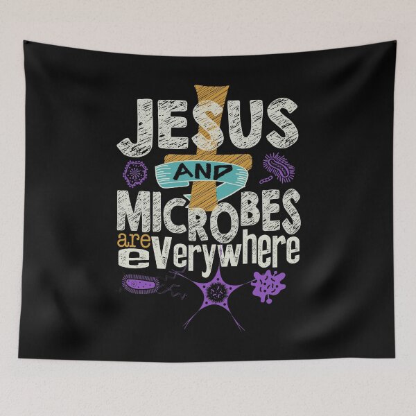 Item preview, Jesus and Microbes are Everywhere Biology Funny Micro Bacteria Trendy TShirt T-Shirt Gift Idea designed and sold by Adriancryp.