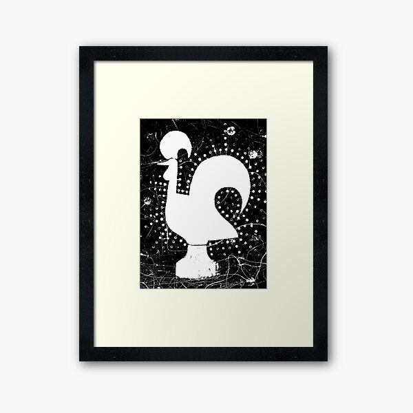Galo de Barcelos in White Framed Art Print